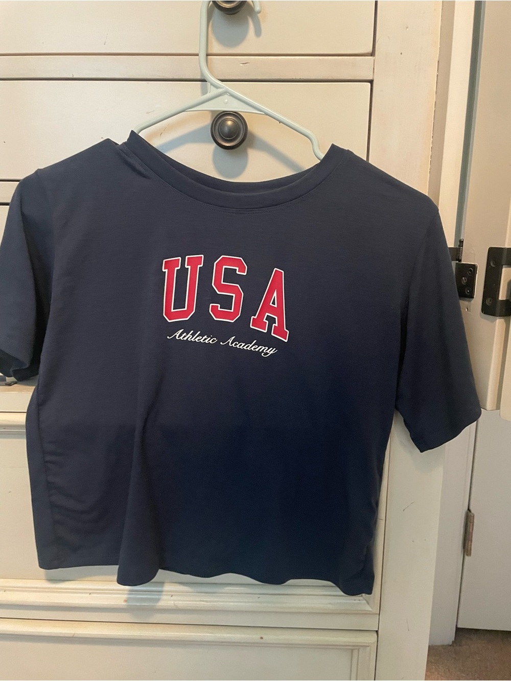all in motion Navy Blue Short-Sleeve Crewneck Tee w/ USA symbol